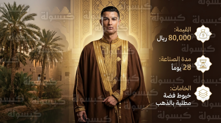 ظهور كريستيانو رونالدو بالزي السعودي يشعل الطلب العالمي على بشت “المعلمة” التراثي الفاخر