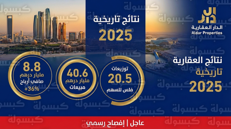 عاجل: “الدار العقارية” تحطم الأرقام القياسية بـ 8.8 مليار درهم أرباحاً.. وتكشف رسمياً عن مفاجأة التوزيعات النقدية لعام 2026