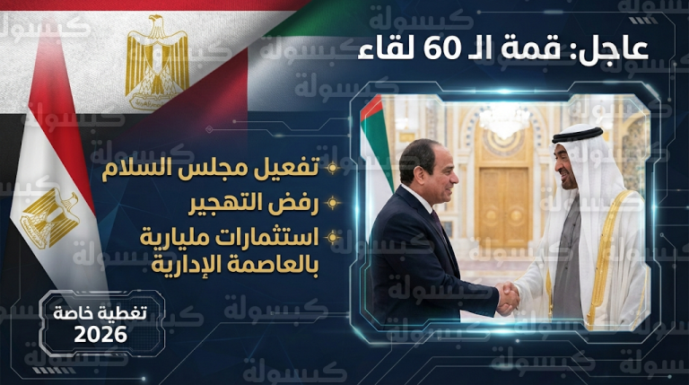 عاجل: السيسي وبن زايد يطلقان “مخرجات القمة 60” من أبوظبي.. قرارات حاسمة بشأن غزة واتفاقية اقتصادية كبرى