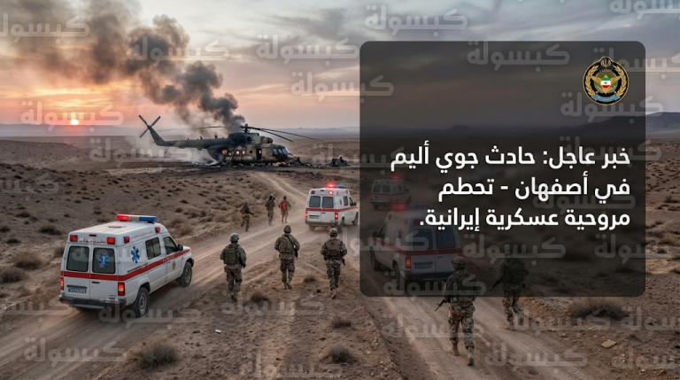 عاجل تحطم طائرة مروحية عسكرية وسط إيران ووفاة الطيار ومساعده خلال مهمة تدريبية