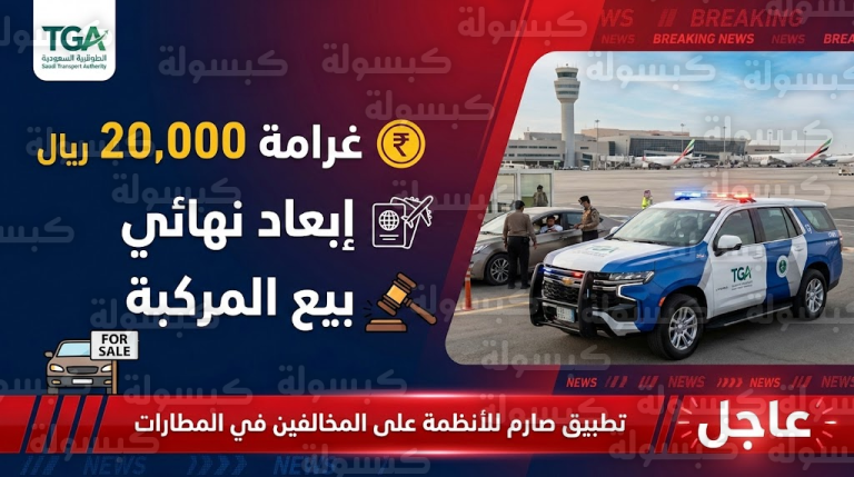 عاجل: غرامة 20 ألف ريال وترحيل نهائي.. “النقل” تصدر عقوبات 2026 وتكشف الحالات التي تستوجب “بيع المركبة في المزاد”