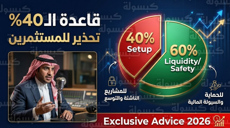 عاجل لرواد الأعمال: “خطأ قاتل” ينسف ثروتك في 2026.. عايد اللغيصم يكشف “قاعدة الـ 40%” للنجاة من الإفلاس