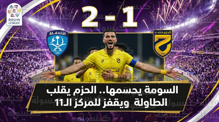 عمر السومة يقود الحزم لريمونتادا مثيرة أمام الأخدود ويحسم صراع النقاط الثلاث في دوري روشن