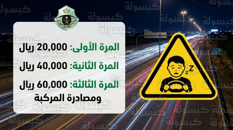 غرامات تصل إلى 60 ألف ريال ومصادرة المركبة.. المرور السعودي يشدد عقوبات مخالفة التفحيط 2026