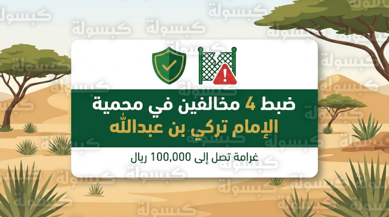 غرامة 100 ألف ريال وإحالة للقضاء.. تفاصيل ضبط 4 مخالفين في محمية الإمام تركي بن عبدالله