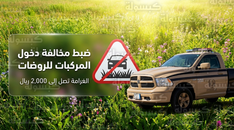 غرامة تصل إلى 2000 ريال لمواطن ضبطته القوات الخاصة للأمن البيئي بتهمة دخول المناطق المحمية بمركبته
