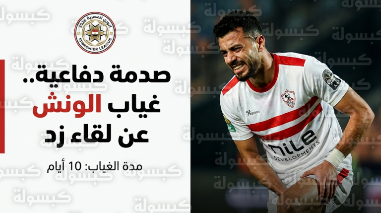 غيابات الزمالك أمام زد.. تأكد استبعاد محمود الونش من مباراة الثلاثاء 24-2-2026 في الدوري المصري