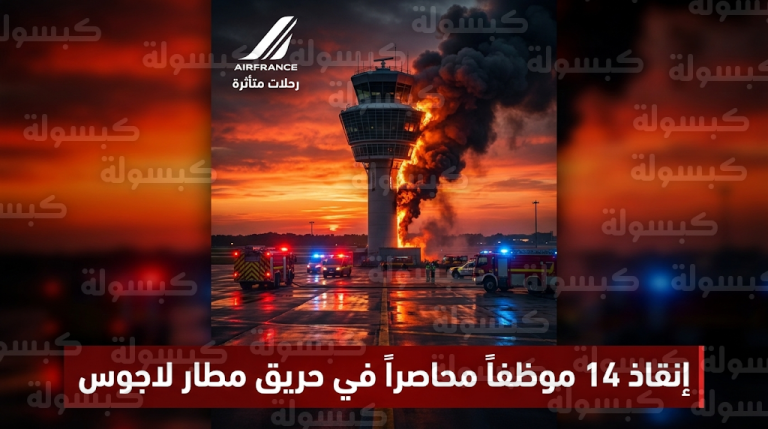 فرق الإنقاذ تنجح في إخراج 14 موظفاً محاصراً إثر اندلاع حريق في برج مراقبة مطار لاجوس