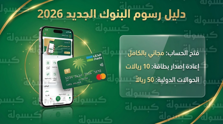قائمة الخدمات البنكية المجانية في السعودية 2026 وجدول رسوم الحوالات والبطاقات الجديد