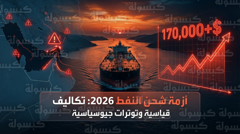 قفزة قياسية في تكاليف شحن النفط اليوم الثلاثاء 24-2-2026 وتوترات مضيق هرمز ترفع علاوات التأمين