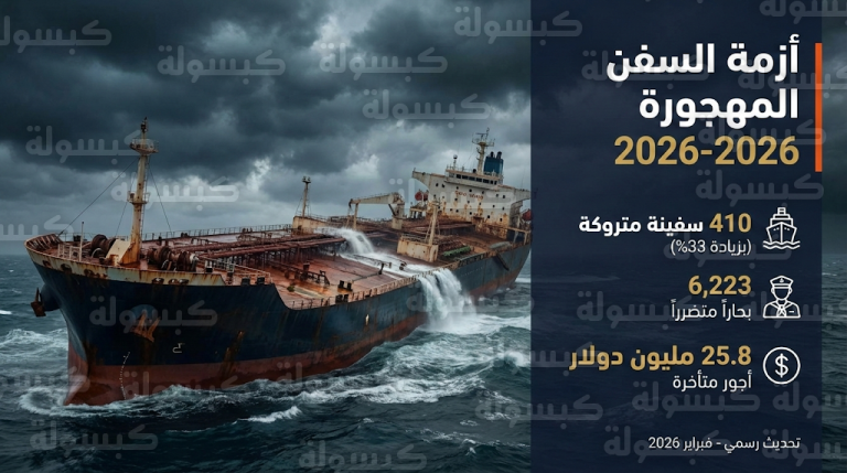 كارثة “السفن المهجورة” تلاحق آلاف البحارة مع توسع نشاط أساطيل الظل في أعالي البحار