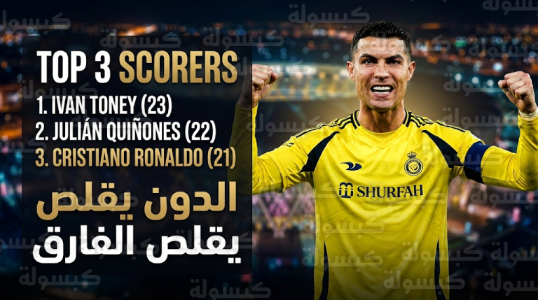 كريستيانو رونالدو يشعل صراع الهدافين بهدف مبكر في مباراة النصر والنجمة بدوري روشن