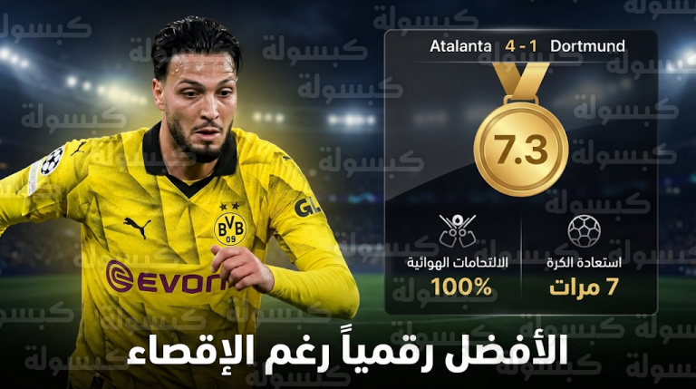 لغة الأرقام تنصف رامي بن سبعيني وتضعه في صدارة الأفضل بصفوف بروسيا دورتموند رغم الإقصاء أمام أتالانتا