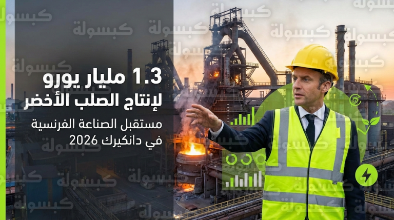 ماكرون يرتدي زي عمال الصلب في دانكيرك ليعلن بدء التحول التاريخي لمصانع أرسيلورميتال باستثمارات مليارية