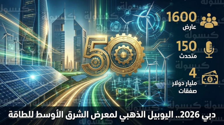 معرض الشرق الأوسط للطاقة دبي 2026 يستعد لاستقبال 1600 عارض و150 خبيراً دولياً في دورته الخمسين