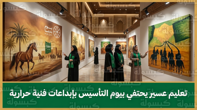 معلمات التربية الفنية في عسير يوثقن تاريخ الدولة السعودية بلوحات حرارية إبداعية