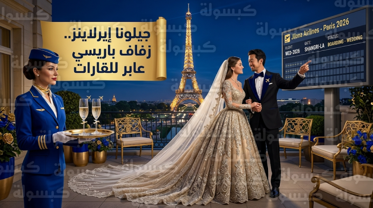 من القارة القطبية إلى إطلالة برج إيفل قصة ارتباط جيروم وإيلونا تدهش العالم في حفل زفاف جيلونا إيرلاينز