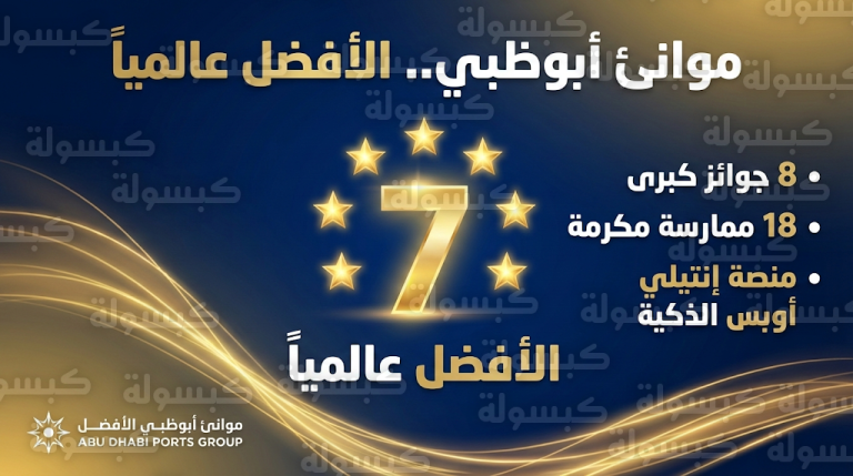 موانئ أبوظبي تكتسح جوائز التميز العالمية 2026: تصنيف “7 نجوم” يضع المجموعة في صدارة اللوجستيات دولياً