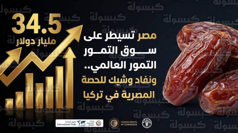 نفاد وشيك لحصة التمور المصرية في السوق التركي لعام 2026 بعد استهلاك أغلبها في وقت قياسي