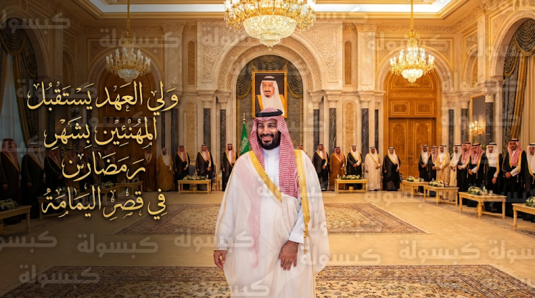 ولي العهد الأمير محمد بن سلمان يستقبل المهنئين بشهر رمضان المبارك في قصر اليمامة بالرياض