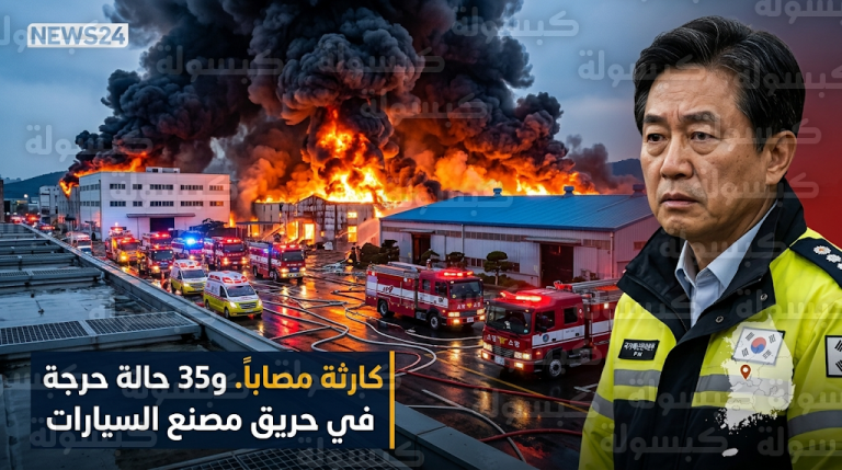 إصابة 50 شخصاً بينهم 35 في حالة حرجة جراء حريق هائل بمصنع سيارات في كوريا الجنوبية
