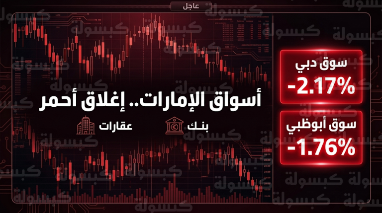 انخفاض جماعي حاد لمؤشرات أسواق المال الإماراتية في ختام تداولات الجمعة 13 مارس 2026