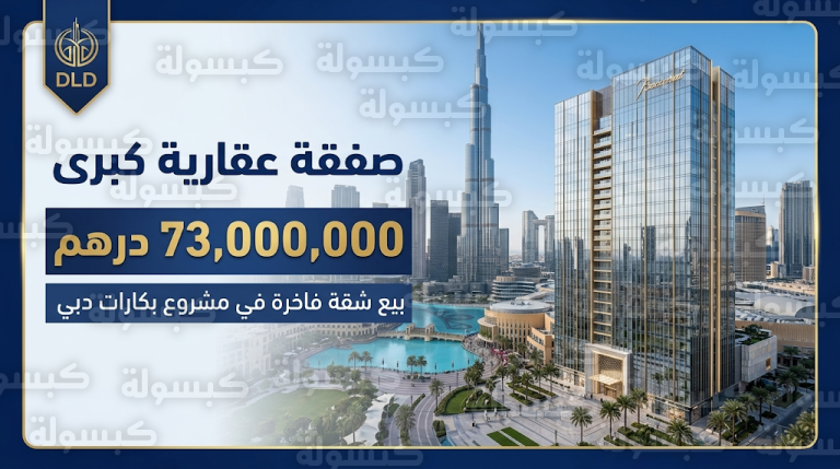 بيع شقة في مشروع فندق ومساكن بكارات بدبي بقيمة 73 مليون درهم
