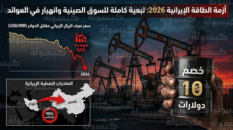 تبعية إيران للسوق الصينية تفرض خصومات سعرية تصل إلى 10 دولارات لبرميل النفط في 2026