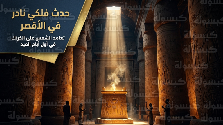 تعامد الشمس على معابد الكرنك بالأقصر في أول أيام عيد الفطر تزامناً مع ظاهرة الاعتدال الربيعي لعام 2026