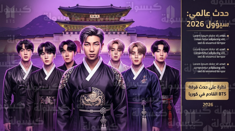 تفاصيل حفل عودة BTS في سيؤول بساحة غوانغهوامون ومشاركة القائد آر إم رغم إصابته في الكاحل