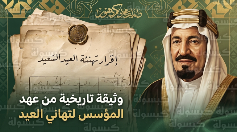 دارة الملك عبدالعزيز تزيح الستار عن مكاتبة تاريخية للملك عبدالعزيز تزامناً مع احتفالات المملكة بـ عيد الفطر 2026
