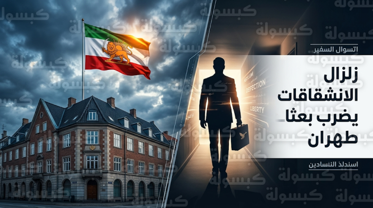 رفع علم المعارضة فوق سفارة طهران بكوبنهاغن وسط تقارير عن انشقاق دبلوماسيين إيرانيين
