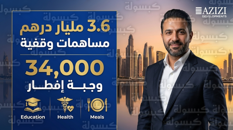 شركة عزيزي للتطوير العقاري تعلن ضخ 3.6 مليار درهم مساهمات وقفية مع ختام مبادراتها الرمضانية الشاملة