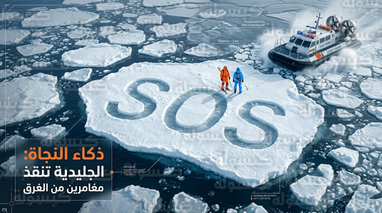 صرخة SOS منحوتة بالجليد تنقذ سائحين من الموت المحقق في خليج بوثنيا