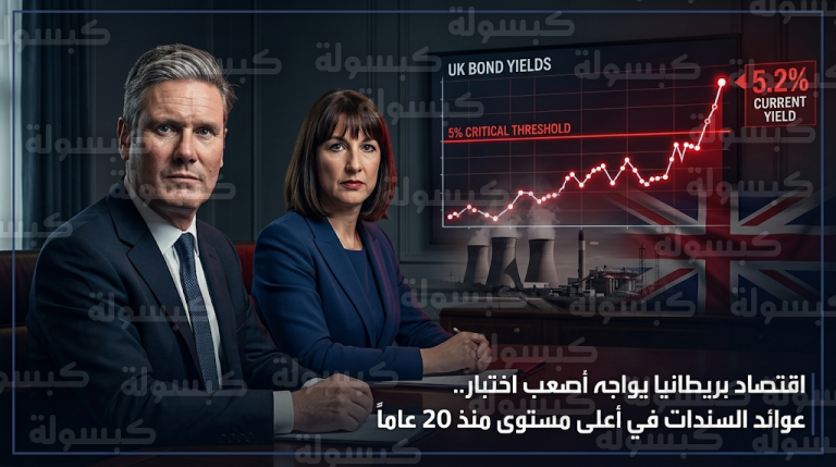 عوائد السندات البريطانية تكسر حاجز 5% وتسجل أعلى مستوى في 20 عاماً بسبب اضطرابات أسواق الطاقة
