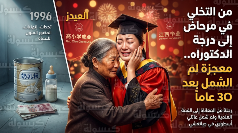 قصة نجاح ملهمة للشابة الصينية هونغ يانغلي من التخلي في مرحاض عام إلى نيل الدكتوراه ولم الشمل مع والديها