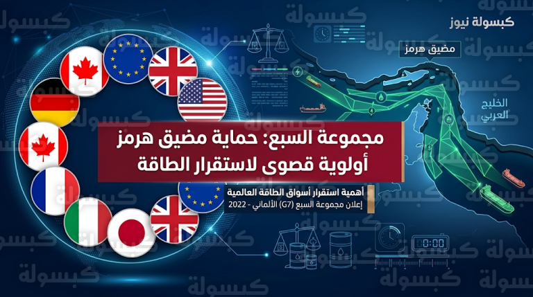 مجموعة السبع تعلن الجاهزية الكاملة لتأمين إمدادات الطاقة العالمية وحماية مضيق هرمز