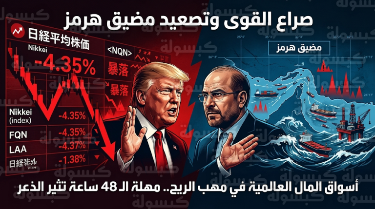 مهلة الـ 48 ساعة تشعل أسواق المال العالمية وتدفع مؤشر نيكاي الياباني لتراجع حاد يتجاوز 4%