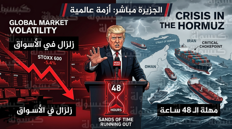 هبوط حاد للأسهم الأوروبية وقفزة في أسعار النفط مع تصاعد أزمة مضيق هرمز ومهلة الـ 48 ساعة
