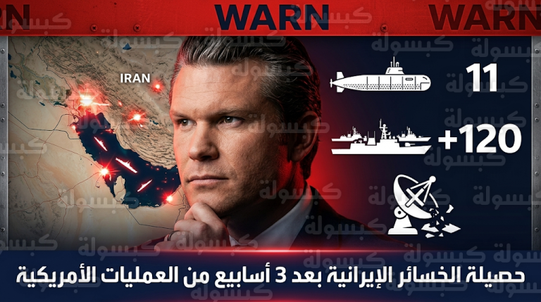 واشنطن تعلن تدمير 11 غواصة و120 سفينة حربية إيرانية وتحقيق تفوق جوي مطلق في سماء طهران